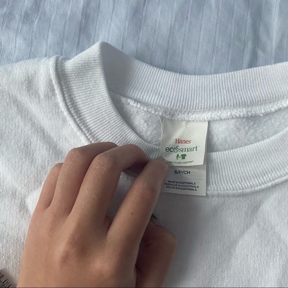 Hanes White Crewneck Sweater - Picture 3 of 3
